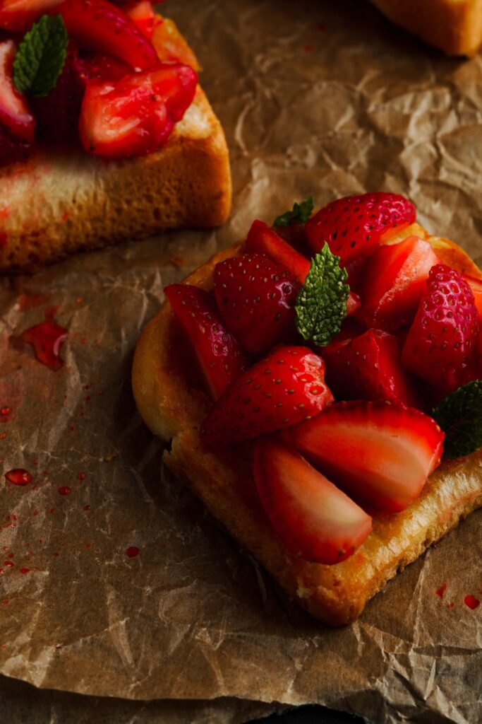Brioche Topped With Strawberries