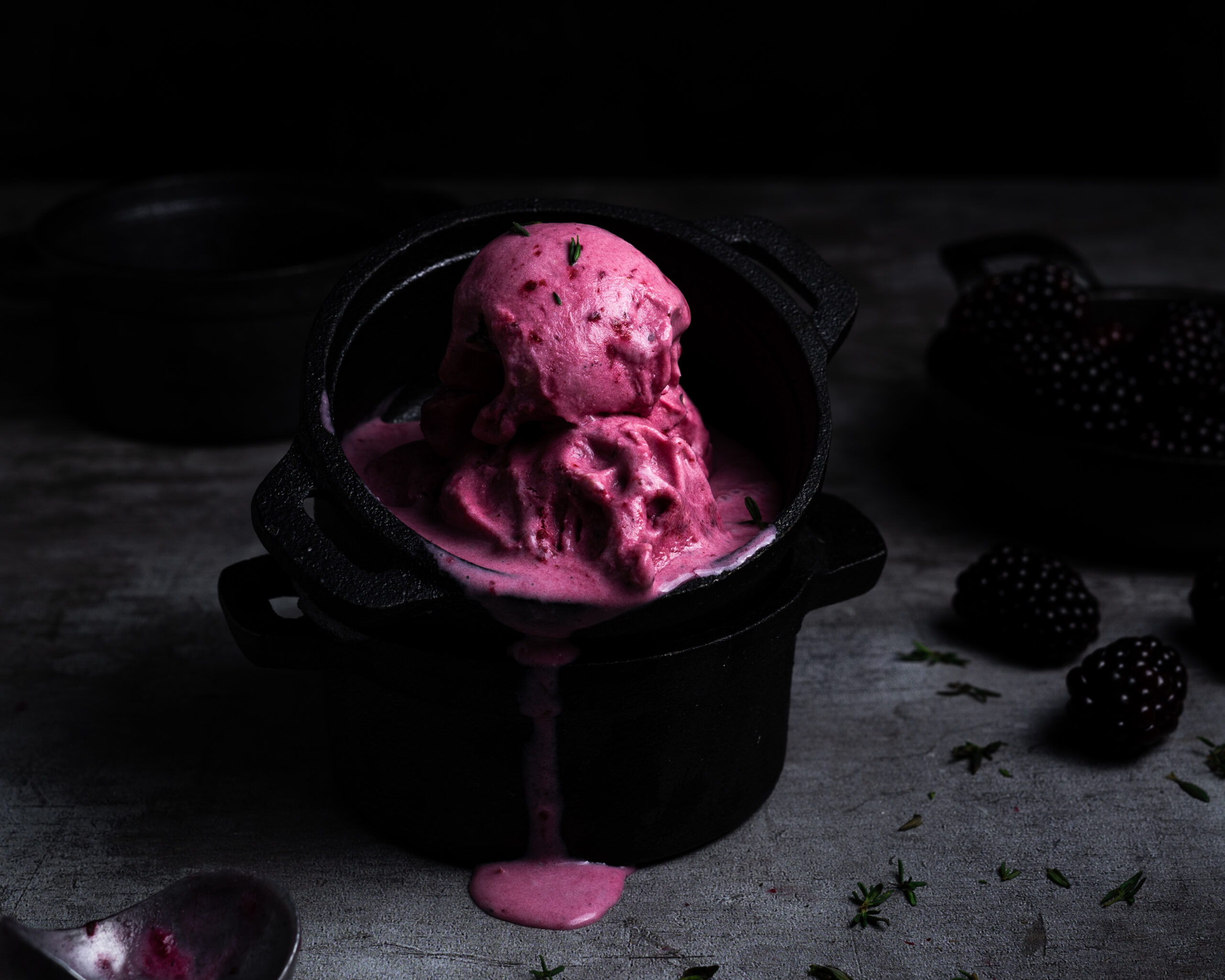 Blackberry Thyme Ice Cream