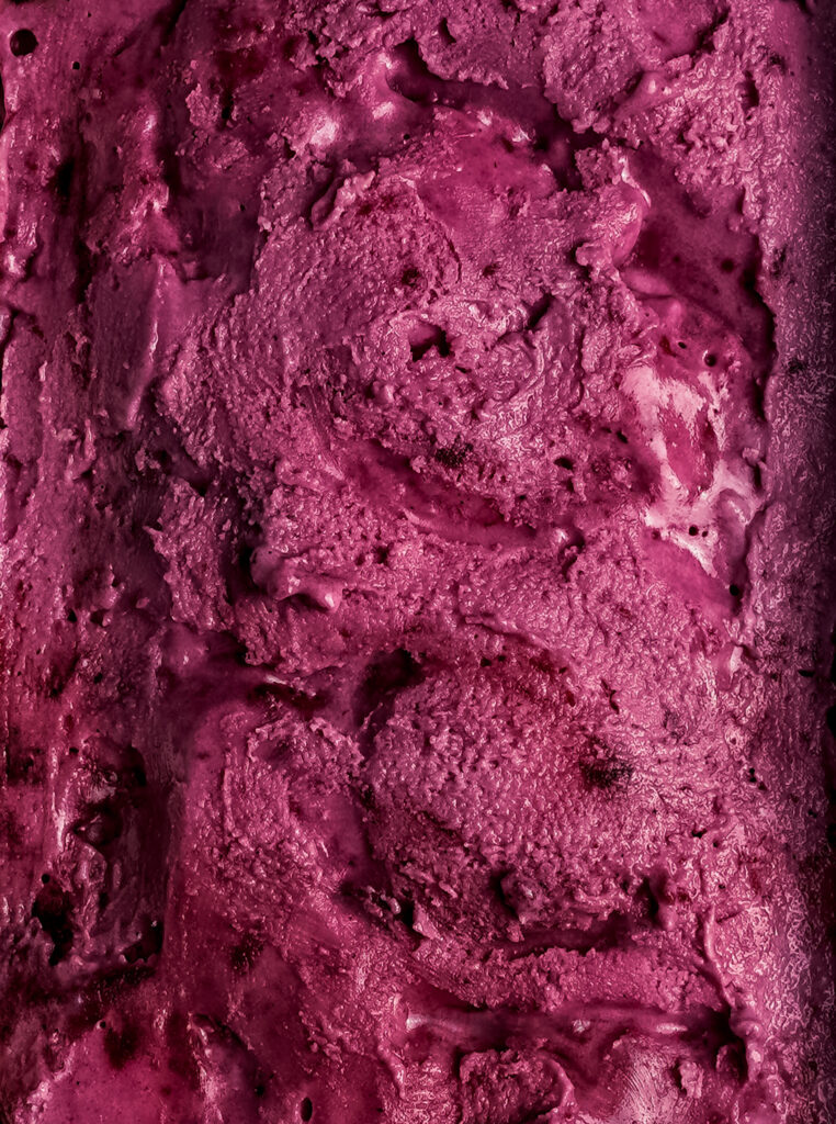 Blackberry Thyme Ice Cream - Closeup