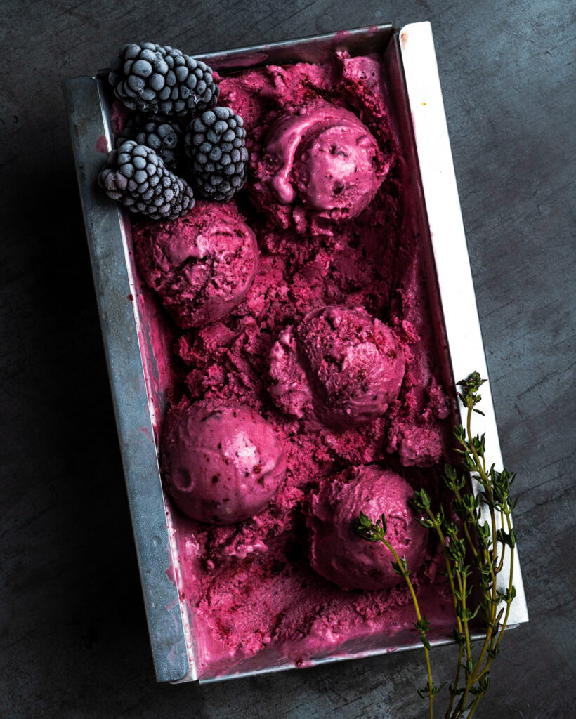 Blackberry Thyme Ice Cream-Finished