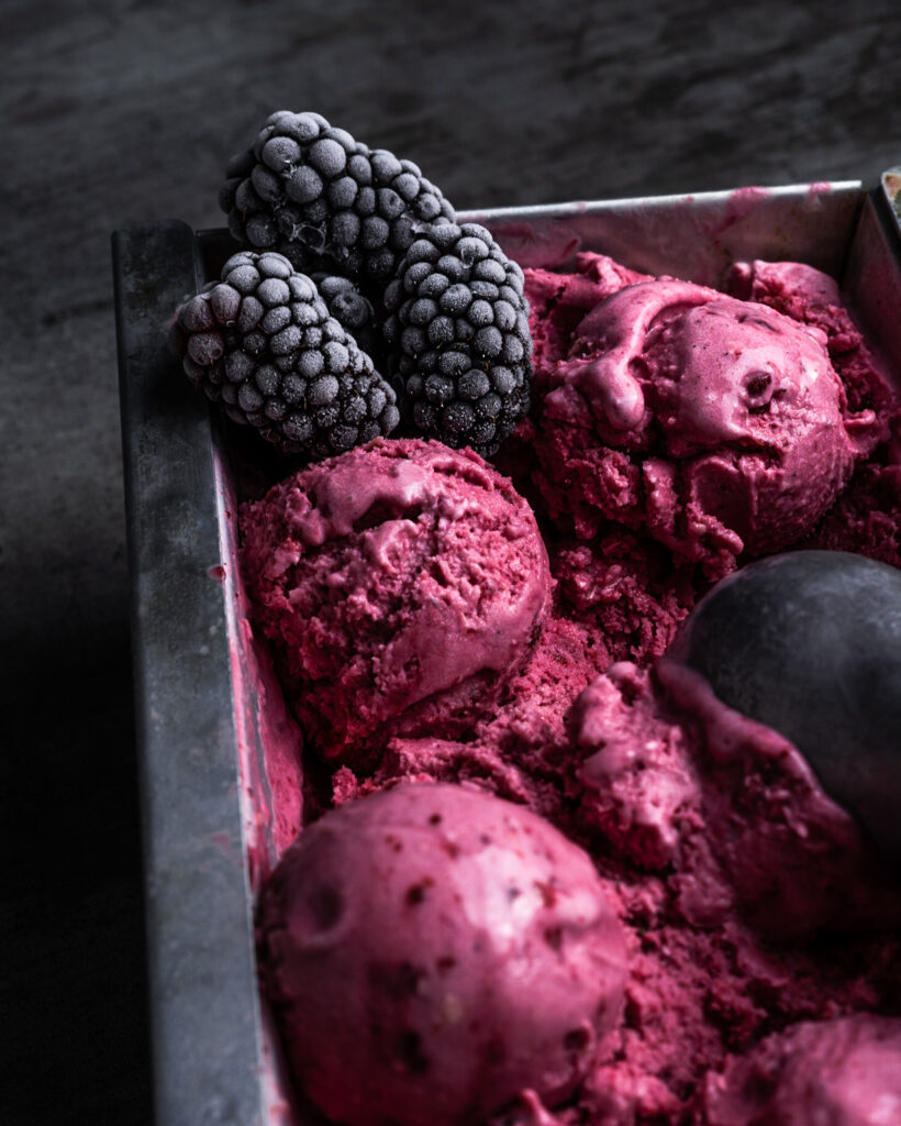 Black Berry Thyme Ice Cream Scoops